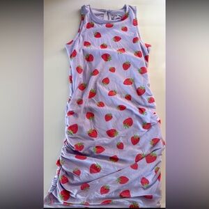Art class Strawberry Print Sleeveless Dress